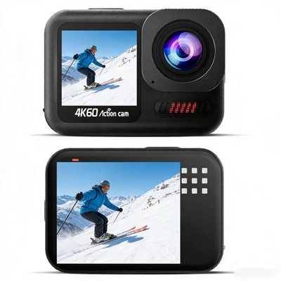 4K60FPS Action Waterproof, 15M Bare with 64GB Card, 8X Zoom Touch Screen Spor...
