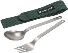 Titanium Fork Spoon Set, Durable Utensils, Compact, Lightweight, Camping, Hiki