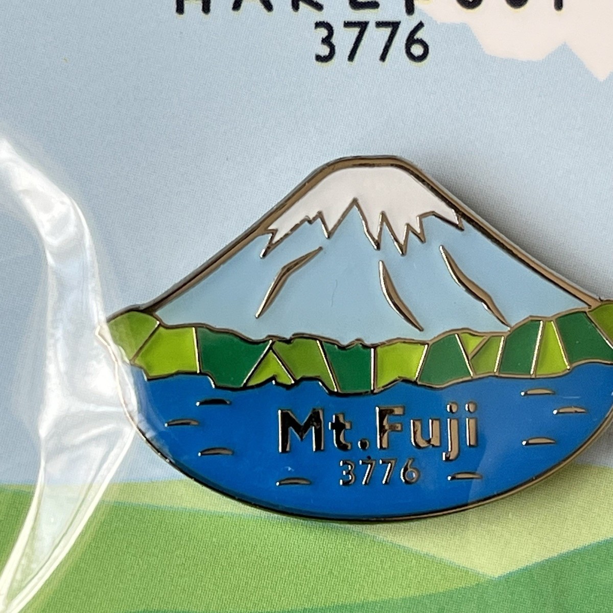Mt. Fuji Pin Badge Japan Souvenir HAREFUJI 3776 Enamel Lapel Pin