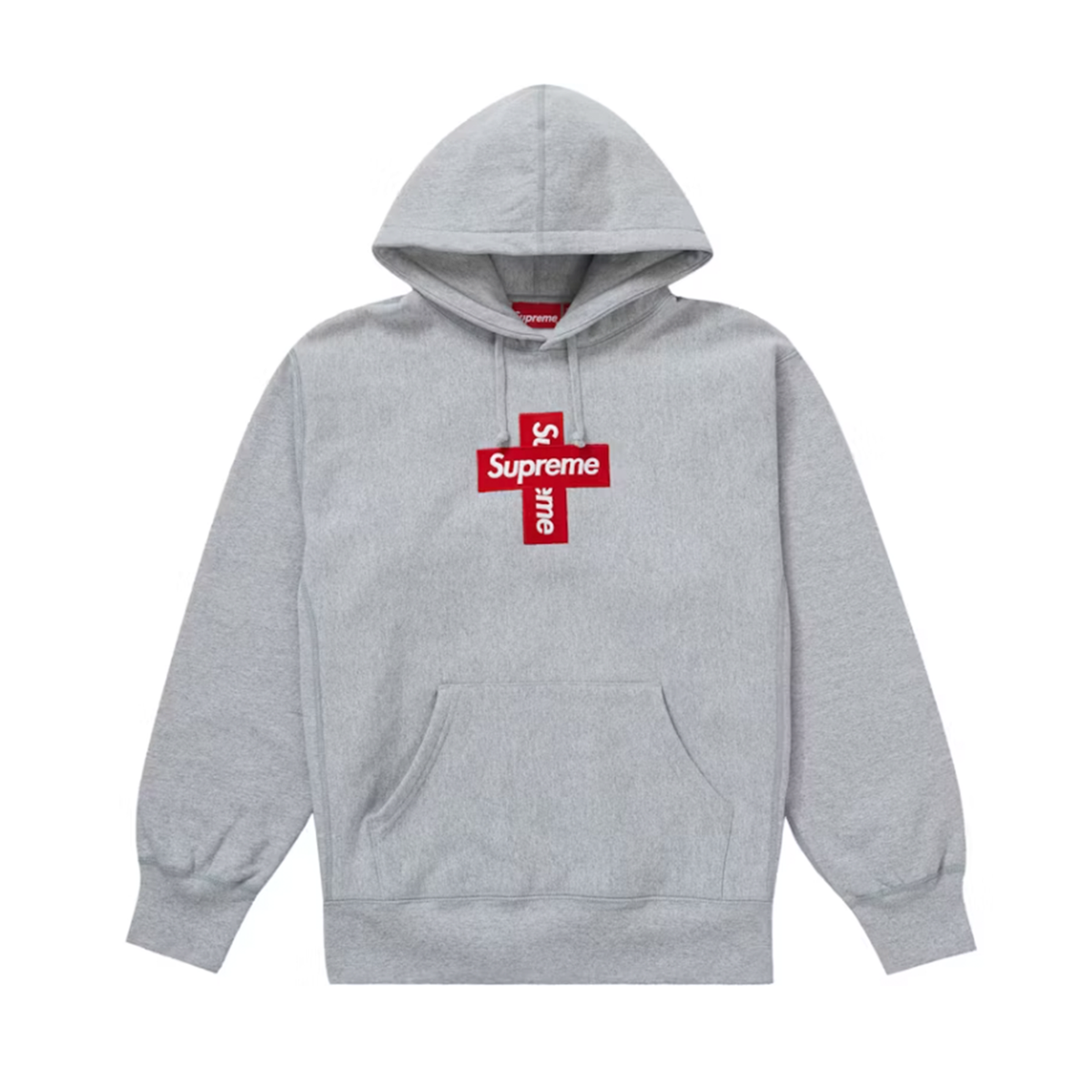 Supreme Cross Box Logo Hooded Sweatshirt Heather Grey | eBay