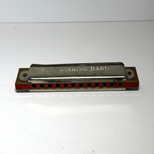 Vintage M Hohner Marine Band Harmonica Key of C No 1896 Made in Germany 10 Hole