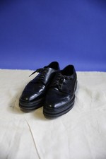Prada Platform Brogue Shoes Black Leather Wingtip Lace Up Mens  43 FW 2013