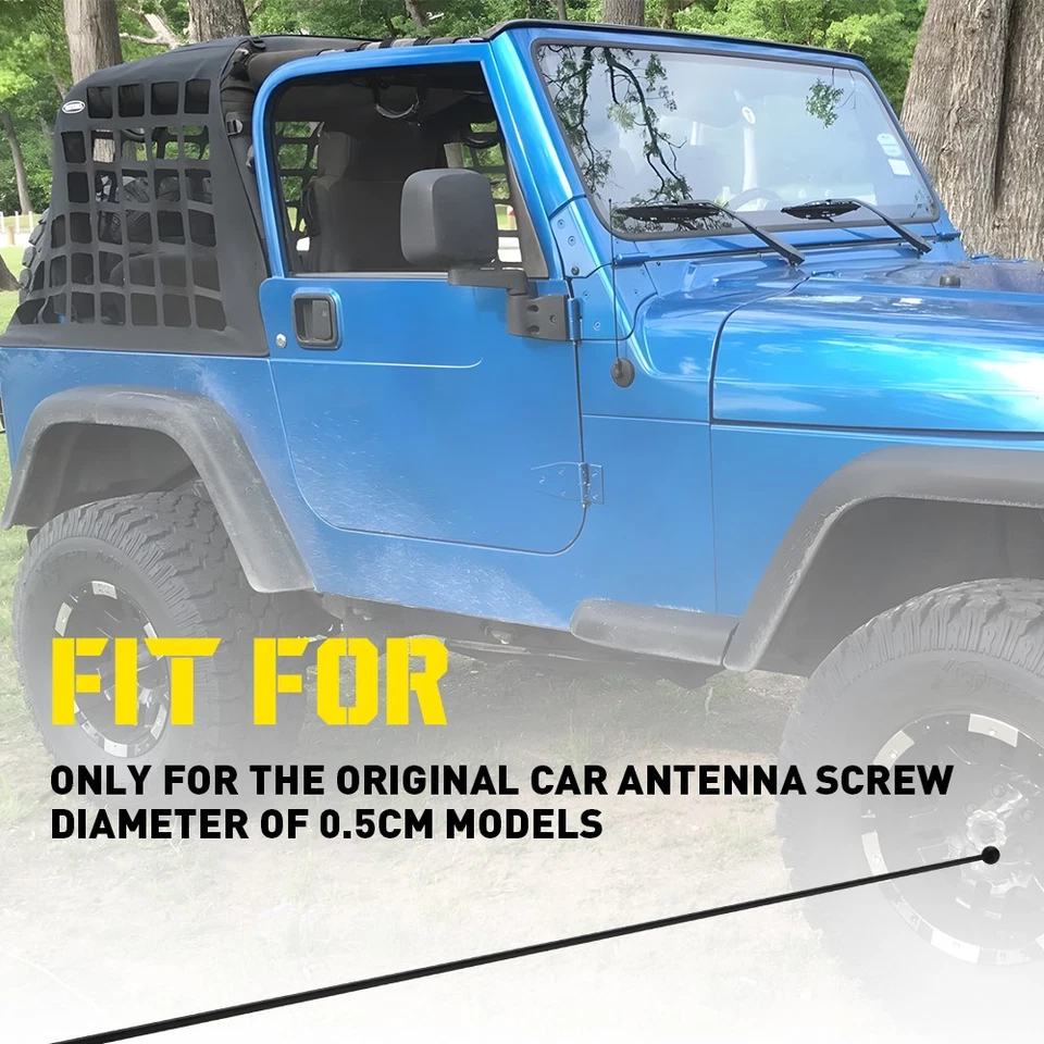 Mastro de antena de mola de aço inoxidável preto 12" AM/FM compatível com 2004 1982-03 Chevrolet S10 - Imagem 2 de 4