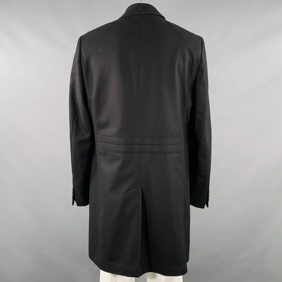 BOSS De HUGO BOSS Talla 46 El Task 3 Abrigo Negro Mezcla De Lana Virgen - Imagen 3 de 4