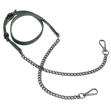 Adjustable Leather Chain Straps, 49" Purse Chain Strap Dark Green, Grey 