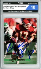 Authentic On-Card Autograph Signed by Dave Krieg CPG Auto Grade 10