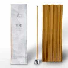 Sandalwood Incense Sticks 60 Pcs with Holder Japanese Made All-Natural
