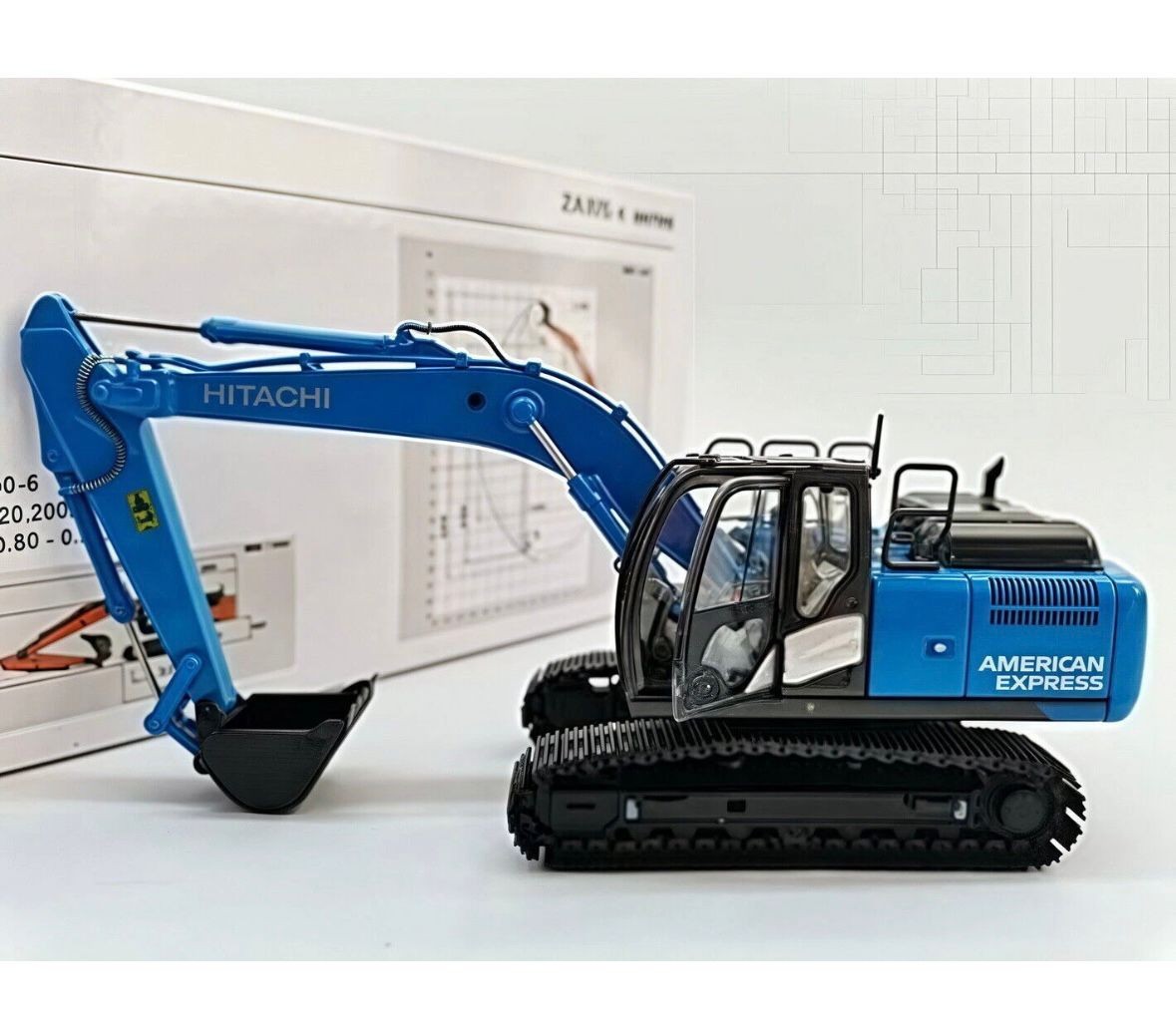 1/50 Hitachi ZAXIS 200-6 Hydraulic Excavator Blue Diecast Model