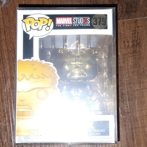 Funko Pop! Vinyl Hulk Gold Chrome #379 Marvel Studios Avengers Age of Ultron