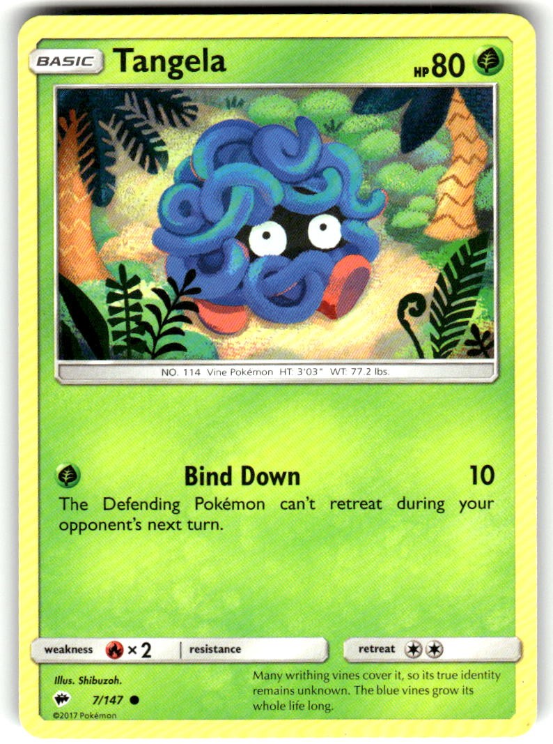 Tangela 7/147 Near Mint Burning Shadows