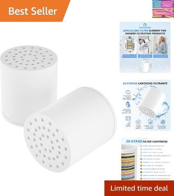 20-Stages Shower Filter Replacement Cartridges - Universal Fit for Most Showe...