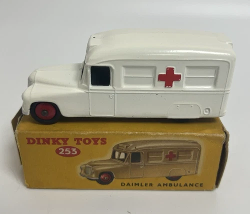 Vintage Dinky Toys 253 Daimler Ambulance White In Original Box