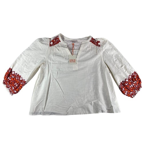 BFOFO XL Shirt Top Beige Black Womens Long Sleeve Boho Tribal