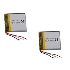 2 pcs 3.7V 330 mAh 1.22Wh Li-Polymer Li Battery 333133 NTC 3-Cables Thermistor 