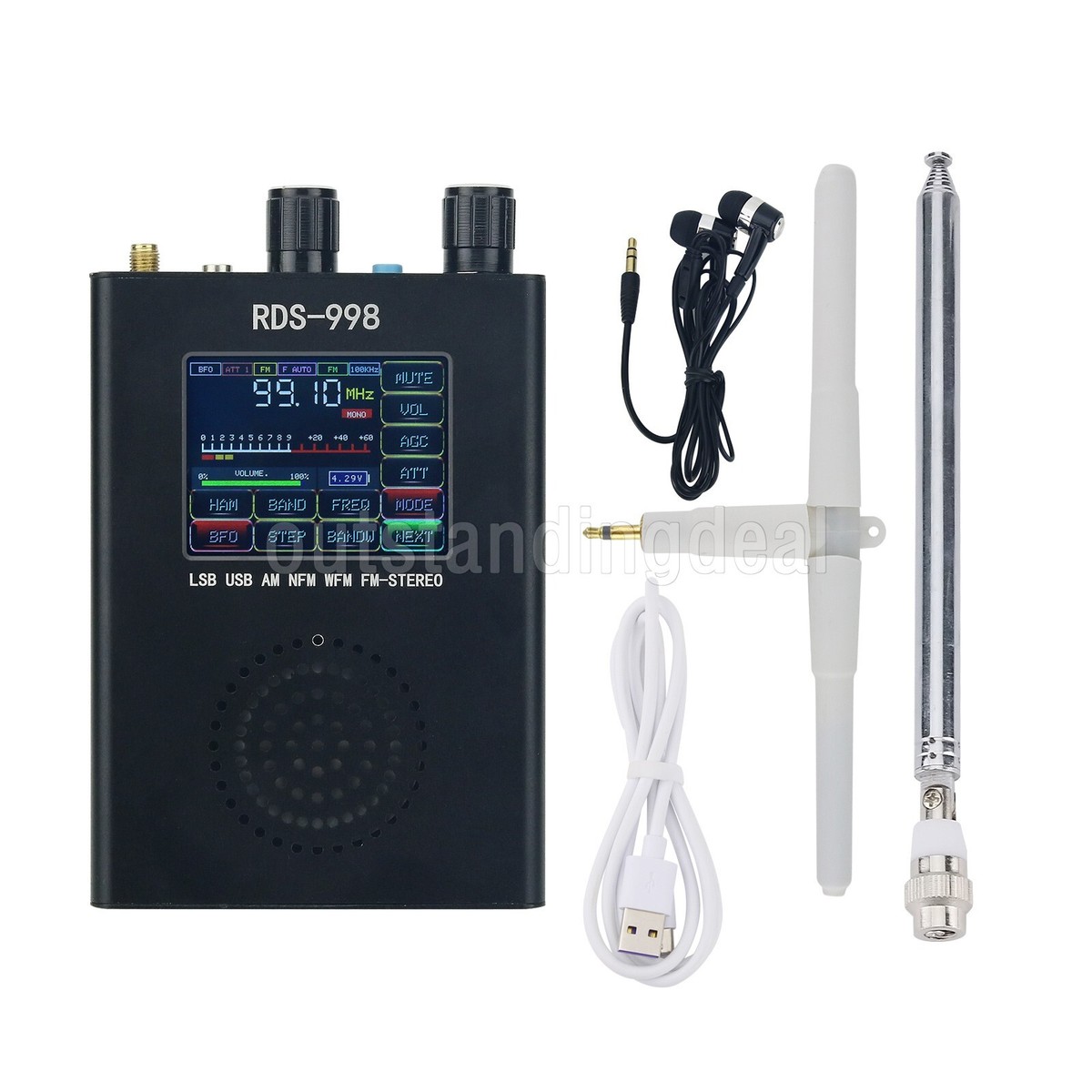 HAMGEEK RDS-998 FM MW LW SW SSB Radio Receiver USB LSB BFO