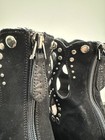 ALAIA CHAMOIS GLAMOUR BLACK SUEDE STUDDED CUTOUT HIGH HEEL BOOTS SZ 38.5 — photo 10