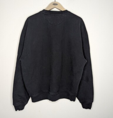 VTG Champion Reverse Weave Sweatshirt Black Red Logo Pullover No