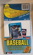 1987 Fleer Baseball Card Wax Box~EMPTY~K.Puckett, G.Brett, J.Barfield~FREE S&H
