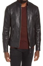 AllSaints Men's Cora Black Leather Jacket Men  s Size XLarge XL Extra Large