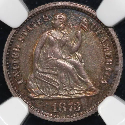1873 H10c Proof Seated Liberty Half Dime NGC PF 65