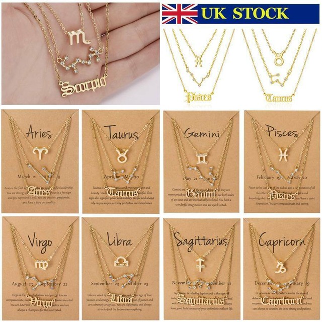 3Pcs/set Silver Plated Zodiac Sign 12 Constellation Necklace Pendant Women Chain 3Pcs/set Silver Plated Zodiac Sign 12 Constellation Necklace Pendant Women Chain