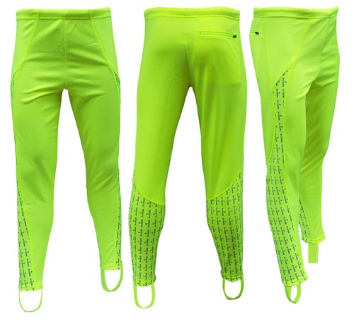 ACCLAIM Athens Mens Running Stirrup Fitness Reflective Leggings Fluo Yellow  | eBay