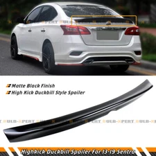 FOR 2013-2019 NISSAN SENTRA MATT BLACK JDM DUCKBILL HIGH KICK TRUNK SPOILER WING