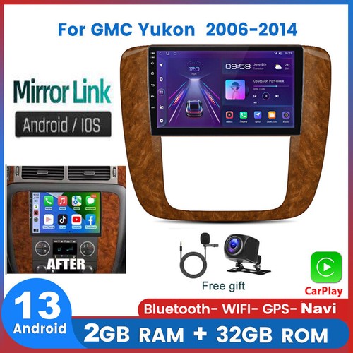CAM+OBD+Android 13 8 Head Unit Car Stereo Radio CarPlay Bluetooth For Chevy GMC