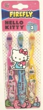 Firefly Children's Hello Kitty 3 Pack Soft Toothbrush Set New Sealed Package 