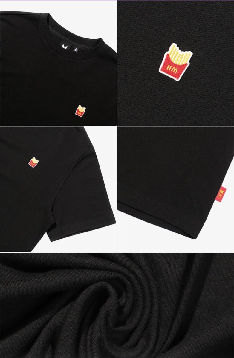 防弾少年団(BTS) - BTS x McD LOGO S/S T-SHIRT (black) BTS x McDonald's Exclusive Crew Uniform Black T-Shirt Size