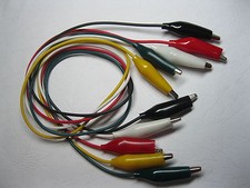 6 set Middle Size 35mm Alligator Test Clip Lead 5 Colors 50cm Long New