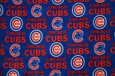 Fleece Chicago Cubs Blue MLB Baseball Fleece Fabric Print by the Yard s6567bf