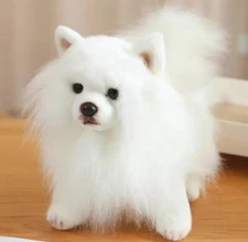 White Pomeranian Dog 9-inch Stuffed Animal Plush Toys Toddler Doll Kids Gifts