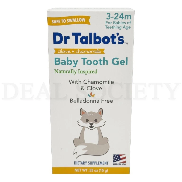 Dr. Talbot's Naturally Inspired Baby Tooth Gel for Sore Gums 0.53oz Lot of 3 - Image 2 of 4
