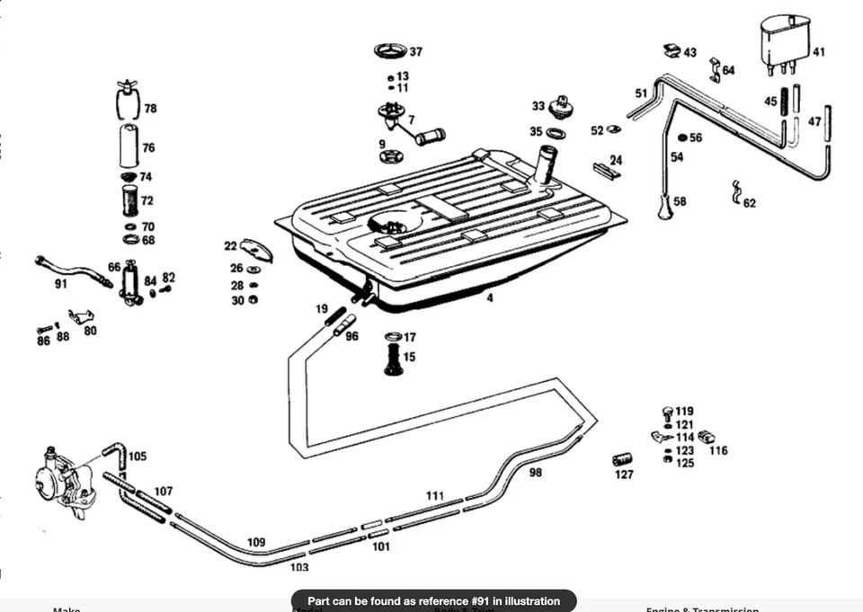 NOS Genuine Mercedes Fuel Hose 1954-1965 190SL 190C 220b 190DC 220Sb 1984760426 - Image 4 of 4