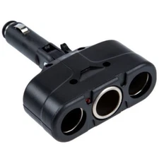 Black 3 Way Auto Car Cigarette Lighter Socket Splitter DC 12V Charger Adapter