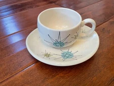 ✨ FRANCISCAN STARBURST ✨ VINTAGE FLAT CUP MUG SAUCER PLATE SET CA MINT