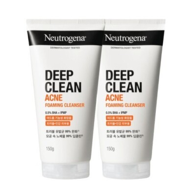 Neutrogena Deep Clean Akne Schaumreiniger 150g x 150g, KBeauty, Probe