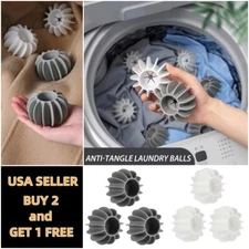 3PCS Reusable Silicone Anti-tangle Laundry Balls Lint Hair Catcher Washer Ball