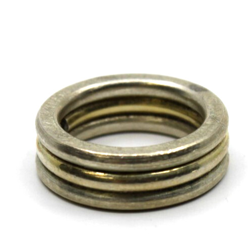 Sterling Silver Handmade 3 Stackable Connected Ri… - image 6