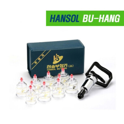 HANSOL 10 Cups Professional Cupping Therapy Set with Pumping Handle Bu-Hang