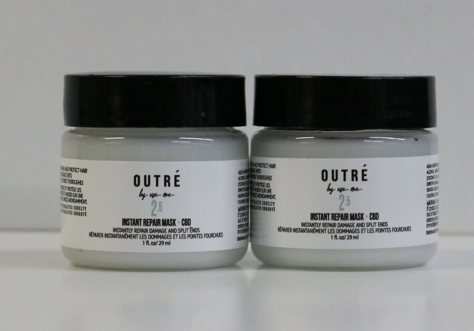 2X OUTRÉ BY USE ME 2.5 Instant Repair Hair Mask 1oz / 29ml ea Travel Size - New!