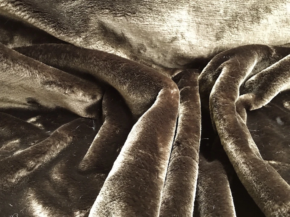 Kurzhaar Kunstfell Stoff Kuscheliges Webpelz Nerz Pelz Dark Braun New Boa Brown - Bild 2 von 4