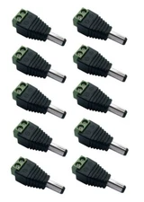 10 Male 12v Dc Power Jack Adapter Connector For Led Strip Cctv Camera