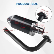 Exhaust Muffler Pipe Kit For Predator 212cc 196cc 6.5HP Gas Mini Bike Go Kart