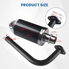 Exhaust Muffler Pipe Kit For Predator 212cc 196cc 6.5HP Gas Mini Bike Go Kart