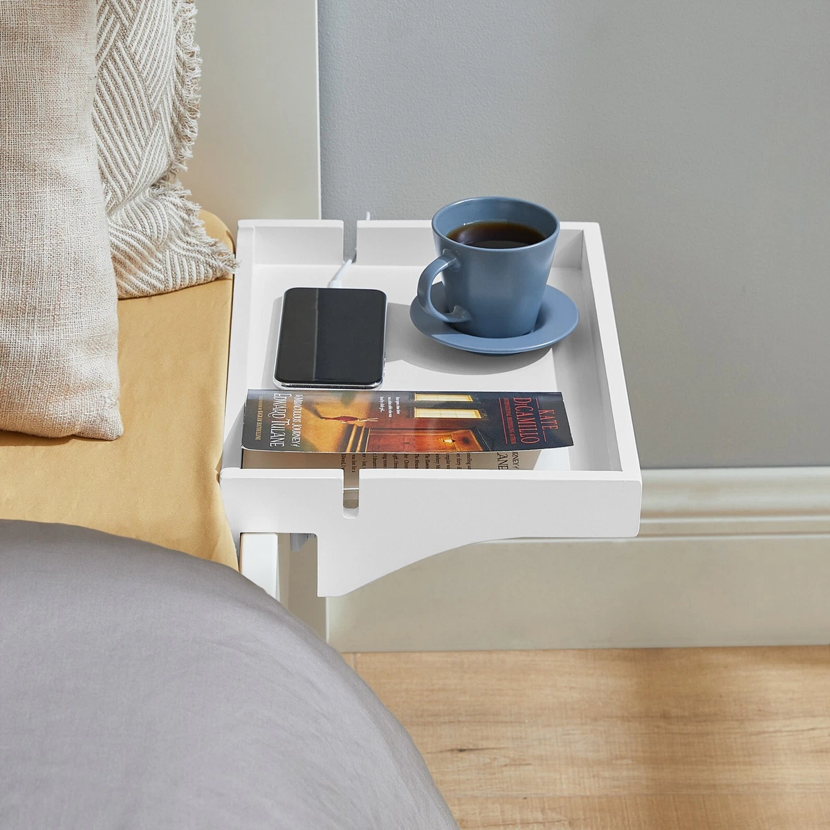 Small bedside tray outlet