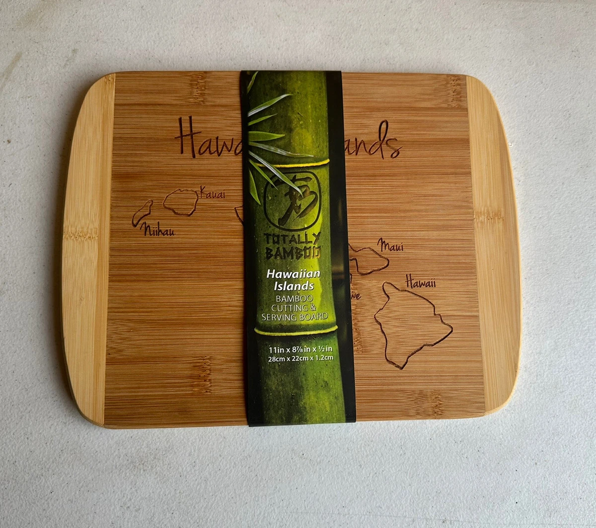 Wood Surf Surfboard Cutting Board Hawaii Tiki Luau Decor Totally Bamboo  Brand