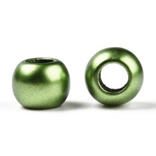 100 pcs. Green Matte Acrylic Ball Spacer Beads - 10mm - 4.7mm Hole -Fit Paracord