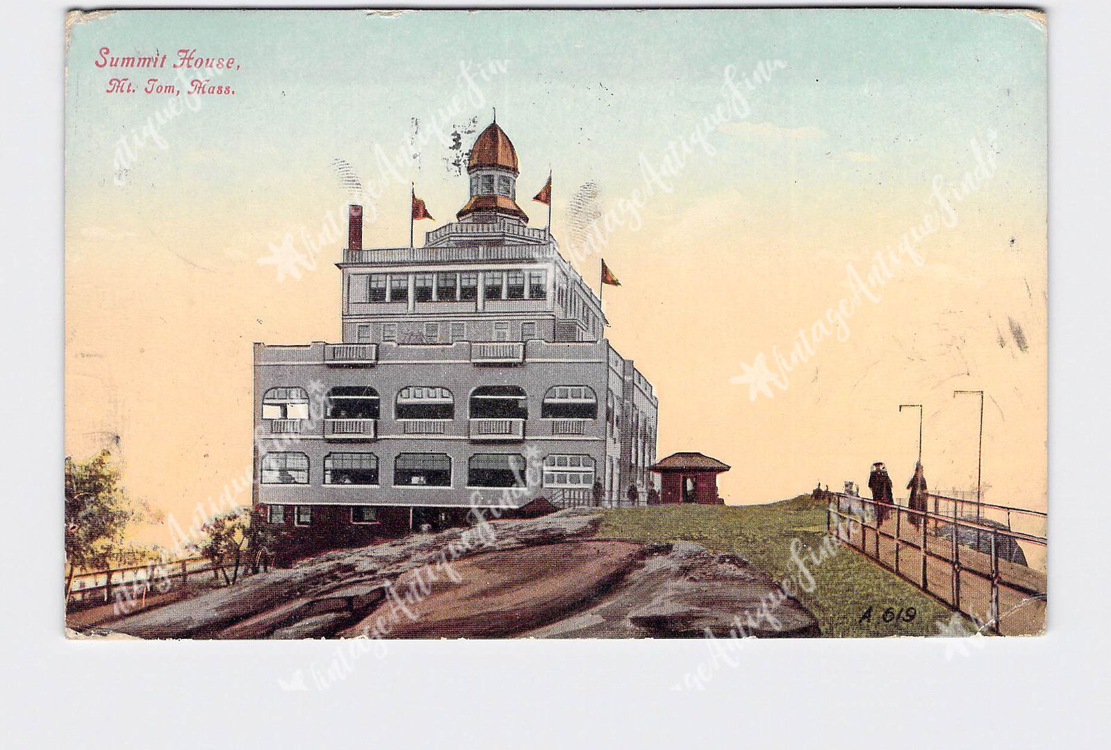 PPC Postcard MA Massachusetts Mt Tom Summit House Exterior Unico eBay